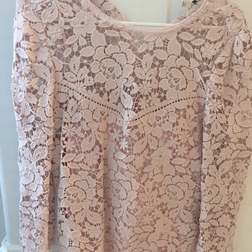 Joie Light pink lace blouse